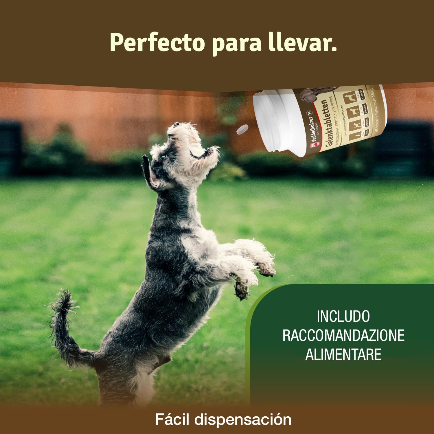 Los Comprimidos Condroprotector Perros Para Articulaciones Veddelholzer Con MSM, Harpagófito Glucosamina Colágeno Para Fortalecer Los Huesos, Fabricadas En Alemania, 125 Cápsulas Con Hialurón