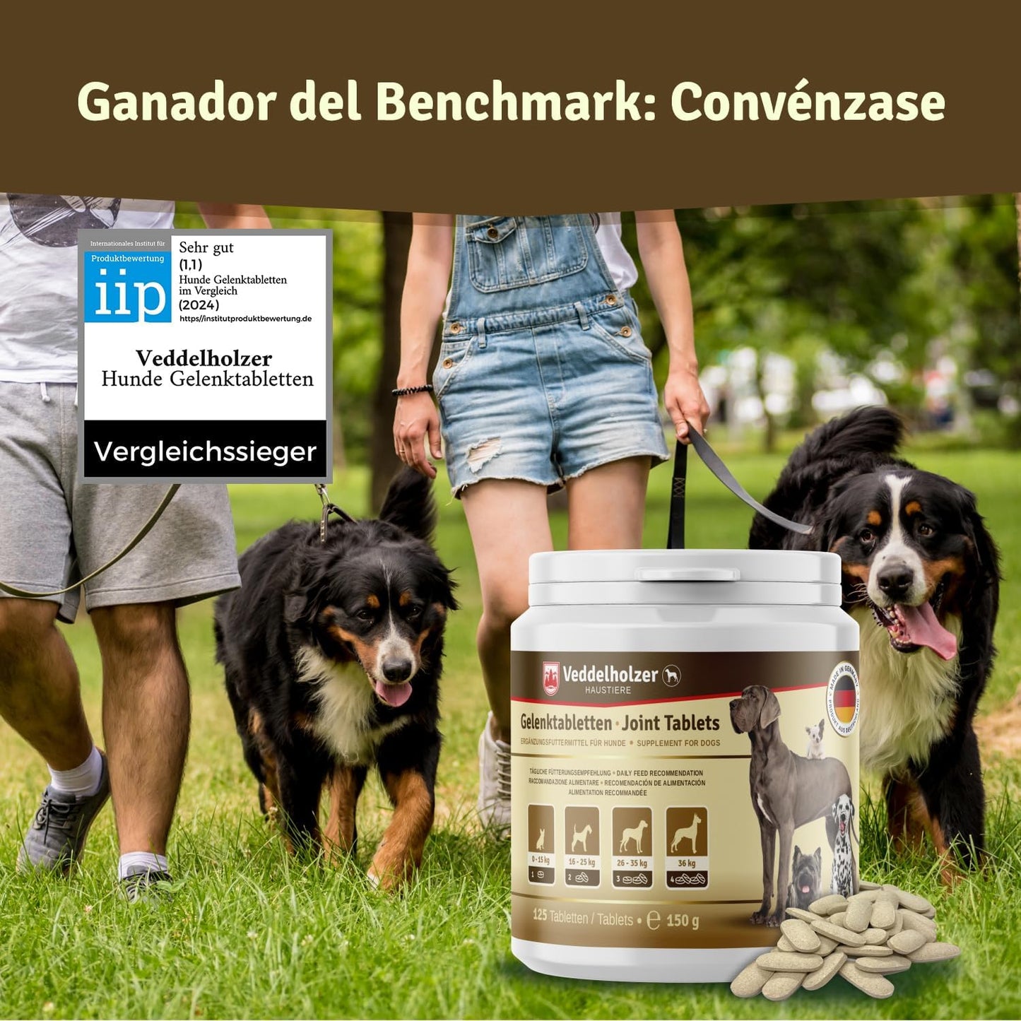 Los Comprimidos Condroprotector Perros Para Articulaciones Veddelholzer Con MSM, Harpagófito Glucosamina Colágeno Para Fortalecer Los Huesos, Fabricadas En Alemania, 125 Cápsulas Con Hialurón