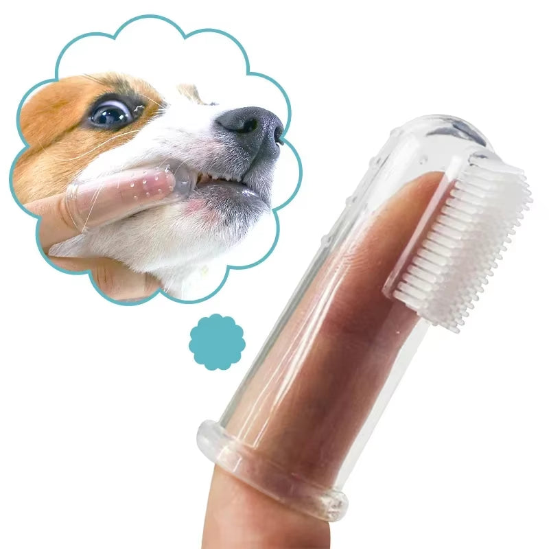 Cepillo de dientes de dedo para mascotas súper suave