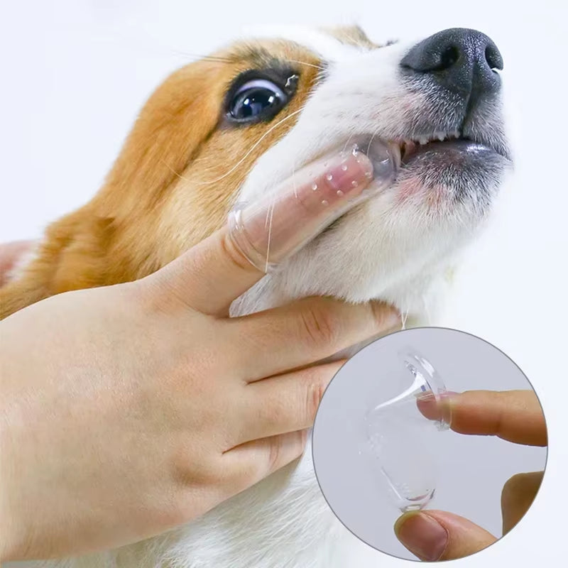 Cepillo de dientes de dedo para mascotas súper suave